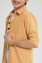 تنزيل الصورة على معرض الصور، Redtag-Yellow-Check-With-T-Shirt-Casual-Shirts-Senior-Boys-9 to 14 Years
