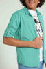 Redtag-Green-Check-With-T-Shirt-Casual-Shirts-Senior-Boys-9 to 14 Years