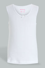 تنزيل الصورة على معرض الصور، Redtag-White-Assorted-3-Pack-Solid-Vest-Vests-Girls-2 to 8 Years
