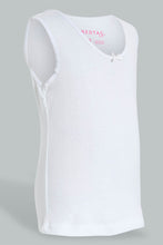 Load image into Gallery viewer, Redtag-White-Assorted-3-Pack-Solid-Vest-Vests-Girls-2 to 8 Years
