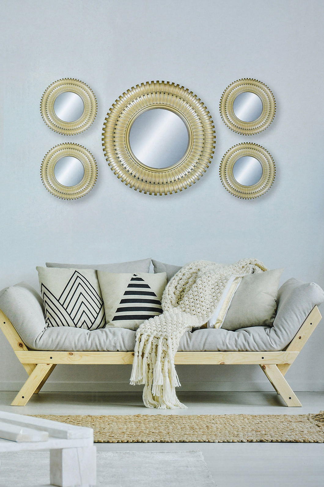 Gold Wall Mirror Set (5 Piece)