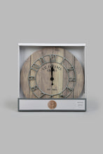 Load image into Gallery viewer, Beige Wooden Base with Black Dial Wall-Clock
