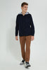 Redtag-Navy-Corduroy-Hoody-Casual-Shirt-Casual-Shirts-Senior-Boys-9 to 14 Years
