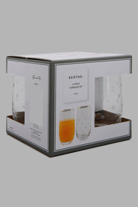 Redtag-Clear-Tumbler-Set-With-Gold-Rim-(4-Piece)-Colour:Clear,-Filter:Home-Dining,-HMW-DIN-Glass-Sets,-New-In,-New-In-HMW-DIN,-Non-Sale,-Section:Homewares,-W21B-Home-Dining-