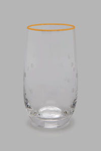 Redtag-Clear-Tumbler-Set-With-Gold-Rim-(4-Piece)-Colour:Clear,-Filter:Home-Dining,-HMW-DIN-Glass-Sets,-New-In,-New-In-HMW-DIN,-Non-Sale,-Section:Homewares,-W21B-Home-Dining-