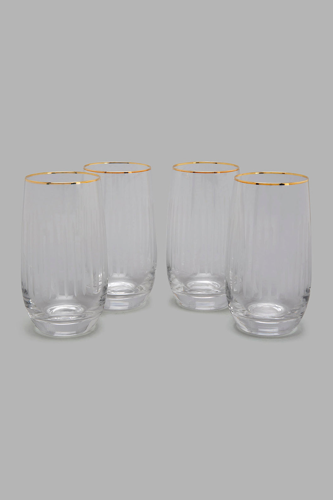 Redtag-Clear-Tumbler-Set-With-Gold-Rim-(4-Piece)-Colour:Clear,-Filter:Home-Dining,-HMW-DIN-Glass-Sets,-New-In,-New-In-HMW-DIN,-Non-Sale,-Section:Homewares,-W21B-Home-Dining-