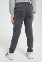 Load image into Gallery viewer, Redtag-Grey-Knit-Denim-Jogger-Colour:Grey,-Filter:Girls-(2-to-8-Yrs),-Girls-Jeans,-New-In,-New-In-GIR,-Non-Sale,-Section:Kidswear,-TBL,-W21B-Girls-2 to 8 Years
