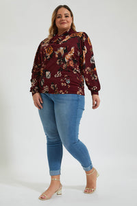 Redtag-Allover-Floral-Printed-Top-Colour:Assorted,-Deals:20%OFF,-Filter:Plus-Size-Clothing,-LDP-Blouses,-New-In,-New-In-LDP,-Non-Sale,-Section:Women,-W21B-Women's-