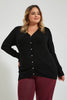 Redtag-Black-V-Neck-Cardigan-Colour:Black,-Deals:20%OFF,-Filter:Plus-Size,-LDP-Cardigans,-New-In,-New-In-LDP,-Non-Sale,-Section:Women,-TBL,-W21B-Women's-