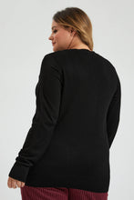 تنزيل الصورة على معرض الصور، Redtag-Black-V-Neck-Cardigan-Colour:Black,-Deals:20%OFF,-Filter:Plus-Size,-LDP-Cardigans,-New-In,-New-In-LDP,-Non-Sale,-Section:Women,-TBL,-W21B-Women&#39;s-
