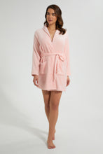 Load image into Gallery viewer, Redtag-Peach-Plain-Fleece-Robe-Chemises-Women&#39;s-
