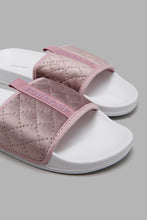 Load image into Gallery viewer, Redtag-Pink-Velvet-Quilt-Slide-Character,-Colour:Pale-Pink,-Filter:Women&#39;s-Footwear,-New-In,-New-In-Women-FOO,-Non-Sale,-W21B,-Women-Flip-Flops-Women&#39;s-
