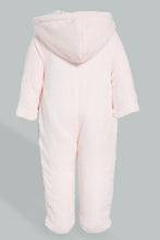 Load image into Gallery viewer, Redtag-Pink-Penguin-Fluffy-Padded-Pram-Suit-Coats-Baby-0 to 12 Months
