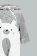 Load image into Gallery viewer, Redtag-Grey-Bear-Fluffy-Padded-Pram-Suit-Coats-Baby-0 to 12 Months
