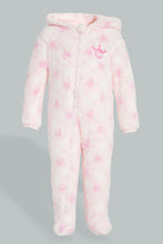 Load image into Gallery viewer, Redtag-Pink-Crown--Hooded-Fluffy-Coat-Coats-Baby-0 to 12 Months
