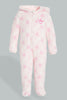 Redtag-Pink-Crown--Hooded-Fluffy-Coat-Coats-Baby-0 to 12 Months