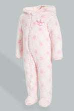 Load image into Gallery viewer, Redtag-Pink-Crown--Hooded-Fluffy-Coat-Coats-Baby-0 to 12 Months
