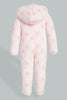 Redtag-Pink-Crown--Hooded-Fluffy-Coat-Coats-Baby-0 to 12 Months
