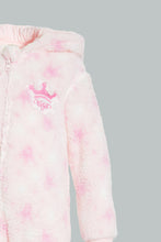 Load image into Gallery viewer, Redtag-Pink-Crown--Hooded-Fluffy-Coat-Coats-Baby-0 to 12 Months
