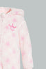 Redtag-Pink-Crown--Hooded-Fluffy-Coat-Coats-Baby-0 to 12 Months