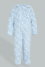 Load image into Gallery viewer, Redtag-Blue-Spaceship-Hooded-Fluffy-Coat-Coats-Baby-0 to 12 Months
