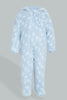 Redtag-Blue-Spaceship-Hooded-Fluffy-Coat-Coats-Baby-0 to 12 Months