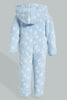 Redtag-Blue-Spaceship-Hooded-Fluffy-Coat-Coats-Baby-0 to 12 Months