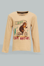 Load image into Gallery viewer, Redtag-Beige-Nature-Long-Sleeve-Tshirt-Long-Sleeves-Infant-Boys-3 to 24 Months
