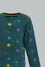 Load image into Gallery viewer, Redtag-Grey-Melange-Music-Printed-Long-Sleeve-Tshirt-Long-Sleeves-Infant-Boys-3 to 24 Months
