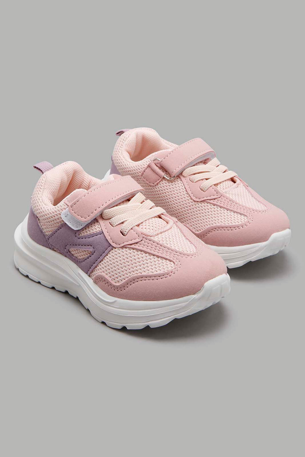 Redtag-Pale-Pink-Velcro-Strap-Sneaker-Character,-Colour:Pale-Pink,-Filter:Girls-Footwear-(3-to-5-Yrs),-GIR-Trainers,-New-In,-New-In-GIR-FOO,-Non-Sale,-W21B-Girls-3 to 5 Years