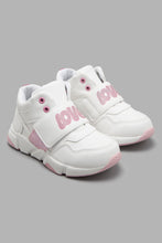 Load image into Gallery viewer, Redtag-White-Glitter-Trim-High-Top-Sneaker-Character,-Colour:White,-Filter:Girls-Footwear-(3-to-5-Yrs),-GIR-Trainers,-New-In,-New-In-GIR-FOO,-Non-Sale,-W21B-Girls-3 to 5 Years
