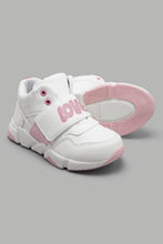 Load image into Gallery viewer, Redtag-White-Glitter-Trim-High-Top-Sneaker-Character,-Colour:White,-Filter:Girls-Footwear-(3-to-5-Yrs),-GIR-Trainers,-New-In,-New-In-GIR-FOO,-Non-Sale,-W21B-Girls-3 to 5 Years
