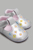 Redtag-Silver-Pram-Shoe-With-Floral-Embroidred-Colour:Silver,-Filter:Baby-Footwear-(0-to-18-Mths),-NBF-Casual-Shoes,-New-In,-New-In-NBF-FOO,-Non-Sale,-W21B-Baby-0 to 18 Months