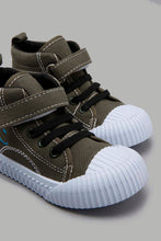 Load image into Gallery viewer, Redtag-Dark-Grey-Slogan-Pump-Colour:Dark-Grey,-Filter:Boys-Footwear-(1-to-3-Yrs),-INB-Trainers,-New-In,-New-In-INB-FOO,-Non-Sale,-W21B-Infant-Boys-1 to 3 Years
