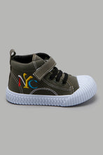 Load image into Gallery viewer, Redtag-Dark-Grey-Slogan-Pump-Colour:Dark-Grey,-Filter:Boys-Footwear-(1-to-3-Yrs),-INB-Trainers,-New-In,-New-In-INB-FOO,-Non-Sale,-W21B-Infant-Boys-1 to 3 Years
