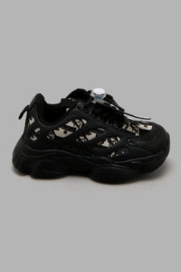 Redtag-Black-Chunky-Sneaker-Character,-Colour:Black,-Filter:Girls-Footwear-(3-to-5-Yrs),-GIR-Trainers,-New-In,-New-In-GIR-FOO,-Non-Sale,-W21B-Girls-3 to 5 Years