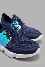 Load image into Gallery viewer, Redtag-Navy-Glitter-Knit-Sneaker-Character,-Colour:Navy,-Filter:Girls-Footwear-(5-to-14-Yrs),-GSR-Trainers,-New-In,-New-In-GSR-FOO,-Non-Sale,-W21B-Senior-Girls-5 to 14 Years
