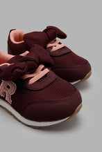 Load image into Gallery viewer, Redtag-Burgundy-Bow-Trim-Sneaker-Character,-Colour:Burgundy,-Filter:Girls-Footwear-(1-to-3-Yrs),-ING-Casual-Shoes,-New-In,-New-In-ING-FOO,-Non-Sale,-W21B-Infant-Girls-1 to 3 Years
