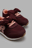 Redtag-Burgundy-Bow-Trim-Sneaker-Character,-Colour:Burgundy,-Filter:Girls-Footwear-(1-to-3-Yrs),-ING-Casual-Shoes,-New-In,-New-In-ING-FOO,-Non-Sale,-W21B-Infant-Girls-1 to 3 Years