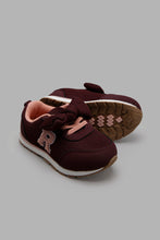 Load image into Gallery viewer, Redtag-Burgundy-Bow-Trim-Sneaker-Character,-Colour:Burgundy,-Filter:Girls-Footwear-(1-to-3-Yrs),-ING-Casual-Shoes,-New-In,-New-In-ING-FOO,-Non-Sale,-W21B-Infant-Girls-1 to 3 Years
