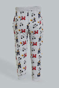 Redtag-Grey-Printed-Mickey-Mouse-Active-Pant-Joggers-Infant-Boys-3 to 24 Months