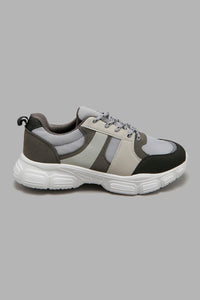 Redtag-Mid-Grey-Chunky-Sneaker-Sneakers-Senior-Girls-5 to 14 Years