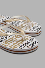 Load image into Gallery viewer, Redtag-White-Slogan-Flip-Flop-Flip-Flops-Women&#39;s-
