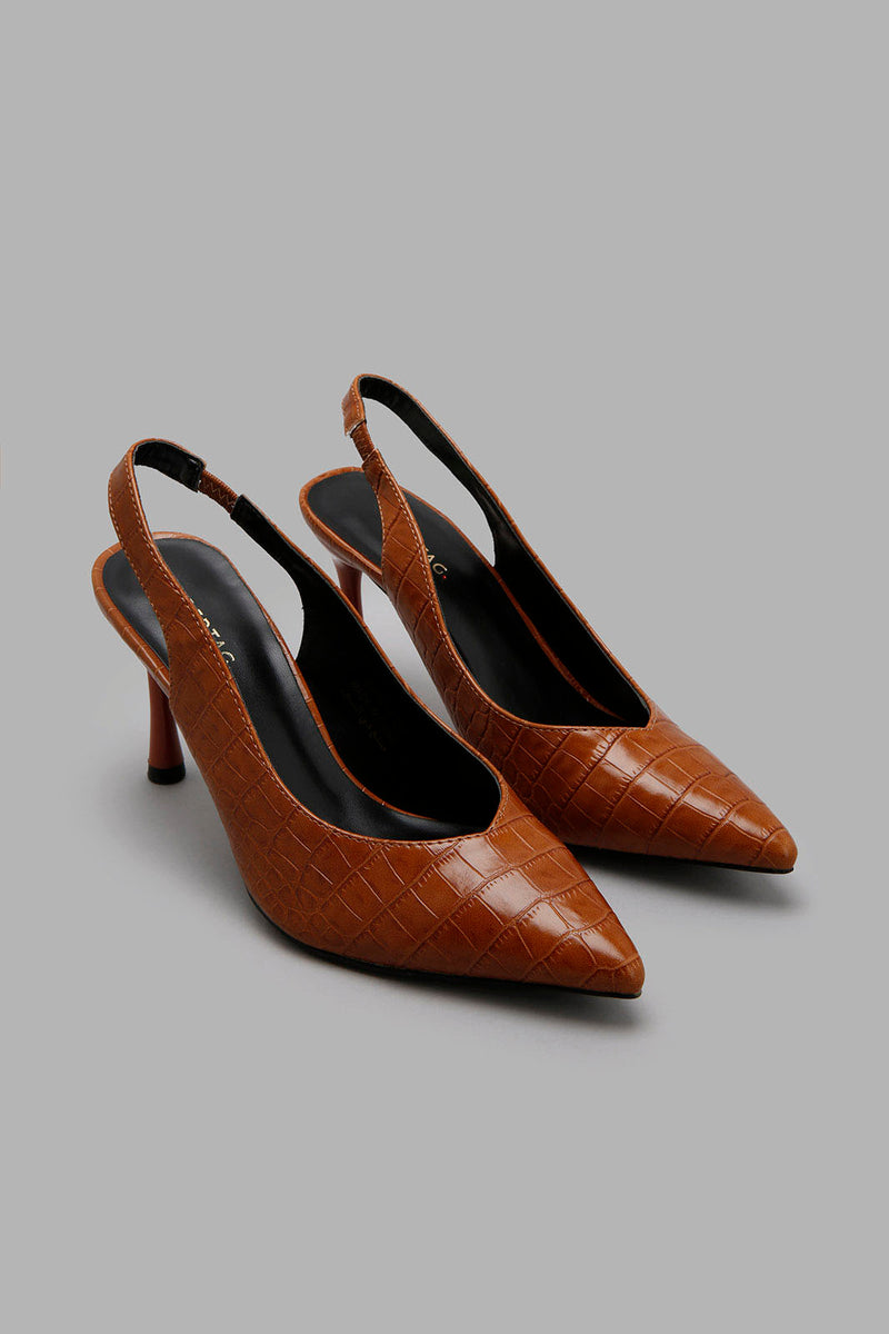 Redtag-Brown-Croc-Effect-Slingback-Character,-Colour:Brown,-Filter:Women's-Footwear,-New-In,-New-In-Women-FOO,-Non-Sale,-W21B,-Women-Formal-Shoes-Women's-