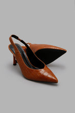 Load image into Gallery viewer, Redtag-Brown-Croc-Effect-Slingback-Character,-Colour:Brown,-Filter:Women&#39;s-Footwear,-New-In,-New-In-Women-FOO,-Non-Sale,-W21B,-Women-Formal-Shoes-Women&#39;s-
