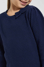 Load image into Gallery viewer, Redtag-Navy-Bow-Applique-Pullover-Colour:Navy,-Filter:Girls-(2-to-8-Yrs),-Girls-Pullovers,-New-In,-New-In-GIR,-Non-Sale,-Section:Kidswear,-TBL,-W21B-Girls-2 to 8 Years
