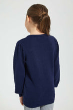 Load image into Gallery viewer, Redtag-Navy-Bow-Applique-Pullover-Colour:Navy,-Filter:Girls-(2-to-8-Yrs),-Girls-Pullovers,-New-In,-New-In-GIR,-Non-Sale,-Section:Kidswear,-TBL,-W21B-Girls-2 to 8 Years
