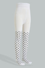 Load image into Gallery viewer, Cream Polka Dotted Tights
