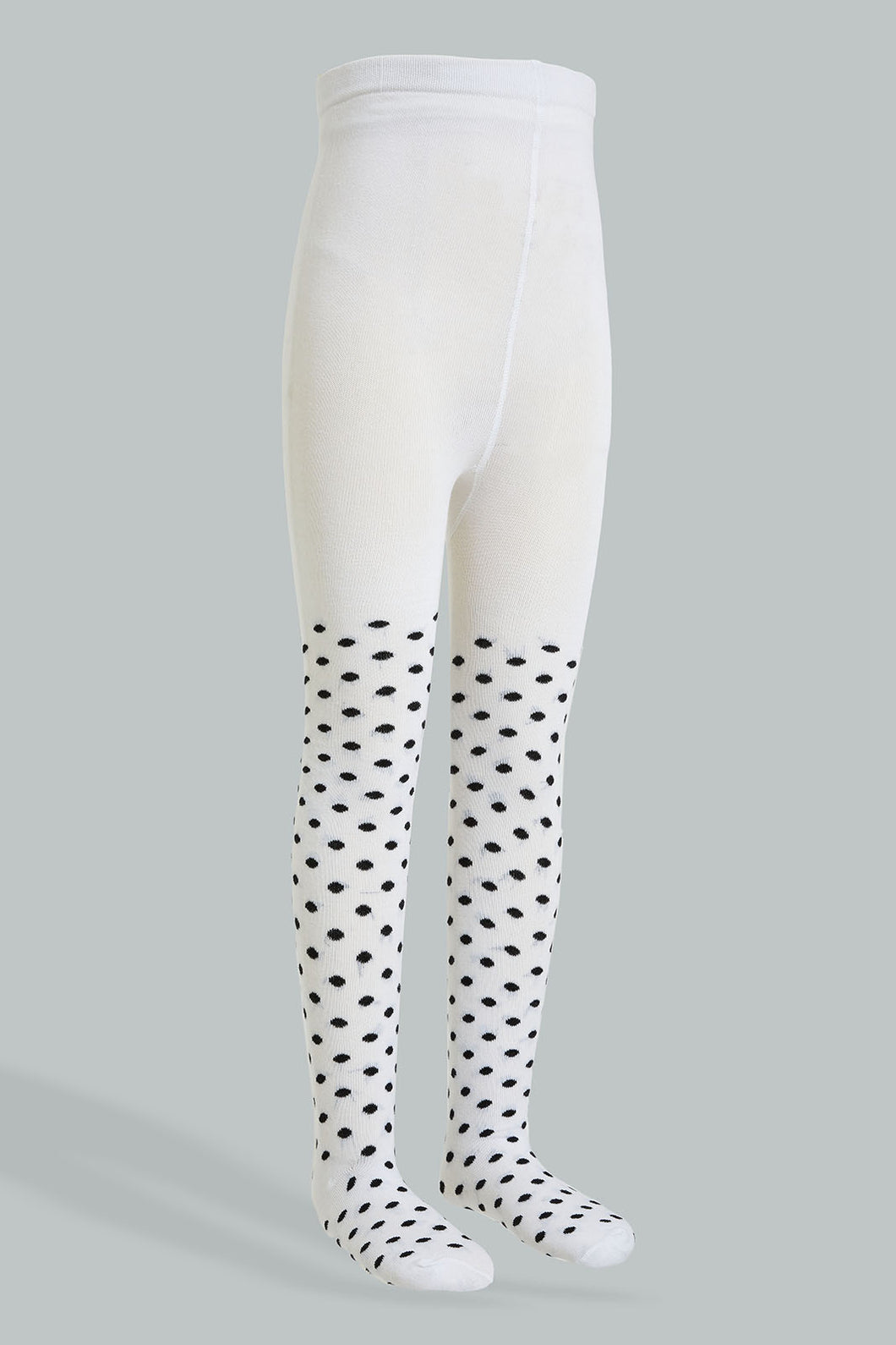 Cream Polka Dotted Tights