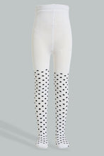 Load image into Gallery viewer, Cream Polka Dotted Tights
